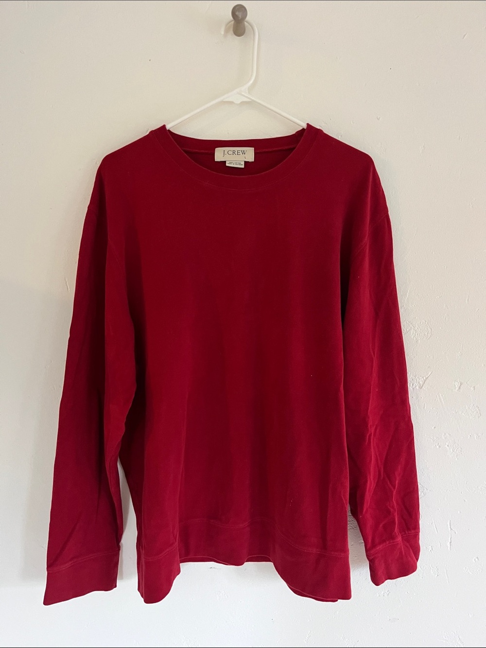 J. Crew Men's Crewneck lightweight sweatshirt/shirt - Crimson Red